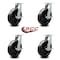 Service Caster 12 Inch Extra Heavy Duty Phenolic Wheel Swivel Caster Set with Brakes SCC, 4PK SCC-KP92S1230-PHR-SLB-4 - alternate 5